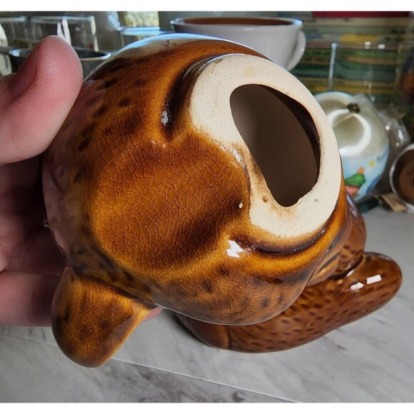 Vintage Ceramic Teddy Bear Honey Jar Pot Cute Brown Honeybear with Lid No Chips - Picture 6 of 8
